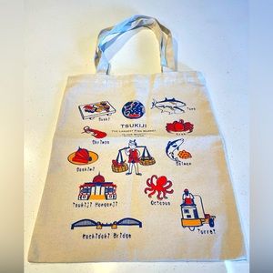 Ultra Rare Tsukiji Fish Market Tote Bag Purse Tokyo Japan